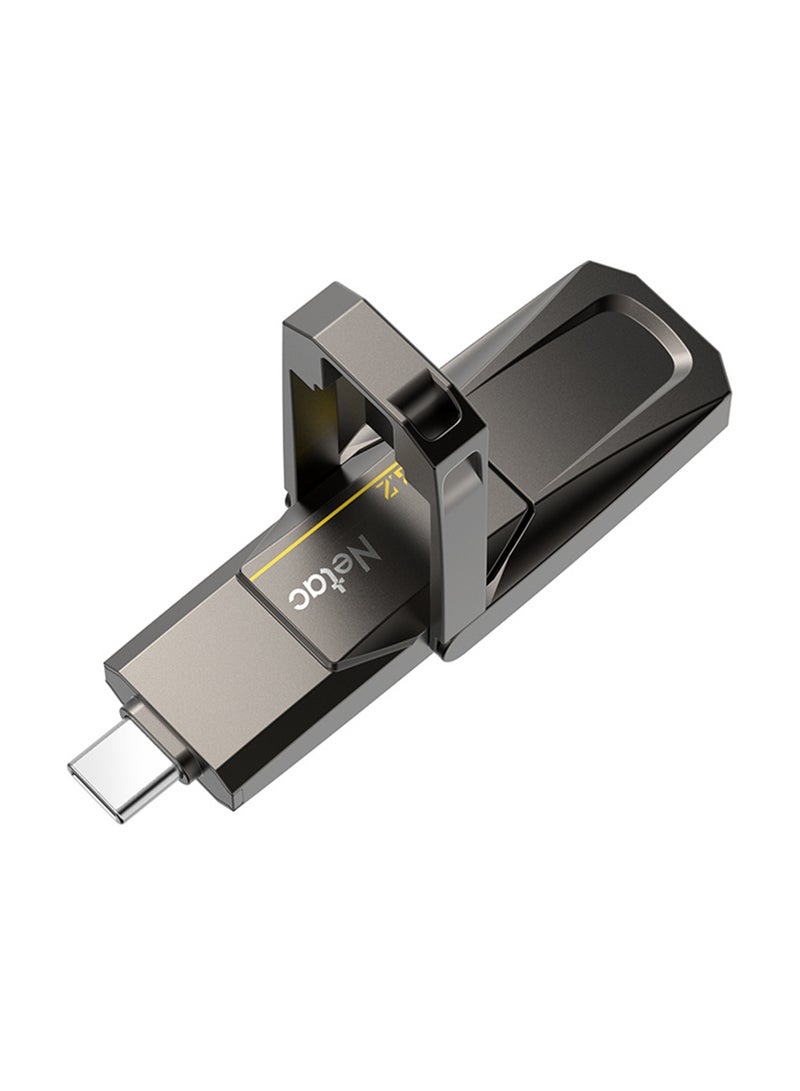 نيتاك محرك أقراص الحالة الصلبة Netac US5 سعة 512 جيجابايت SSD محمول USB 3.2 من النوع C وUSB 3.2 ثنائي الواجهة للهواتف الذكية والكمبيوتر المحمول - Image 2